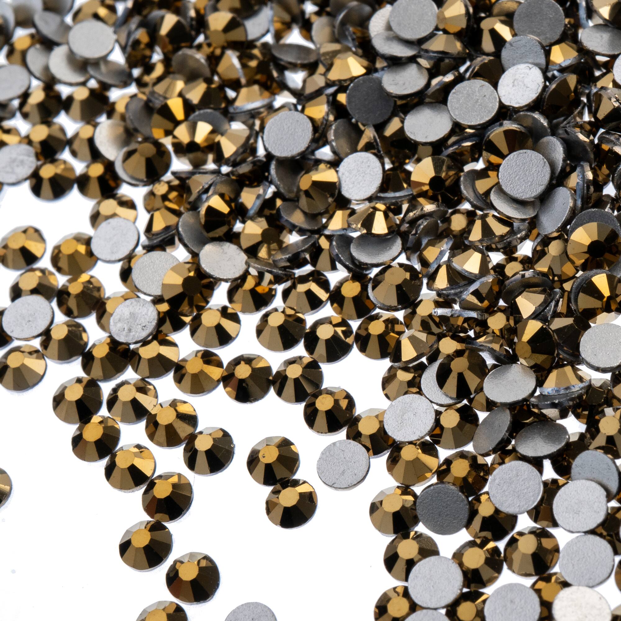 John Bead Crystal Lane SS12 Metallic Glass Round Flatback Rhinestones